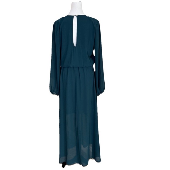 Show Me Your Mumu Chiffon Jocelyn Maxi Dress Deep Jade Size M Boho Bridesmaid - Picture 4 of 10